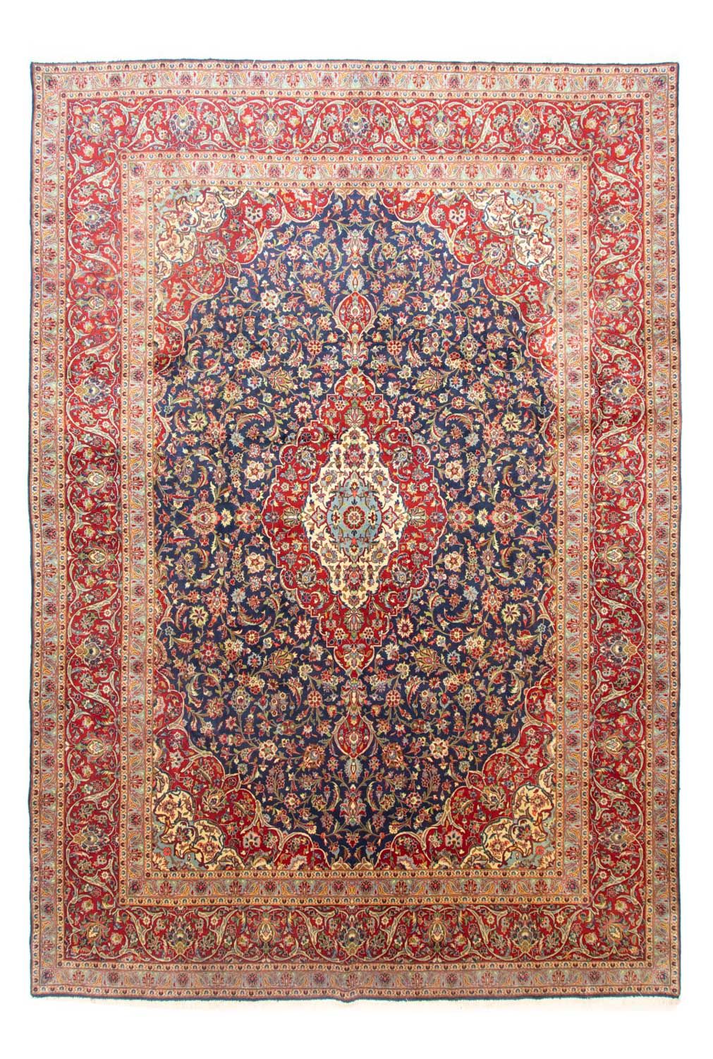 Persisk tæppe - Keshan - 433 x 300 cm - blå