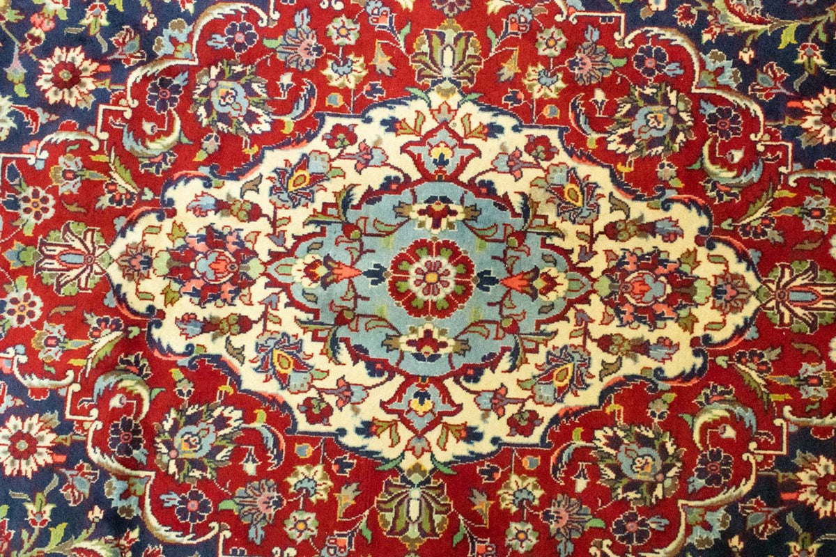 Persisk tæppe - Keshan - 433 x 300 cm - blå