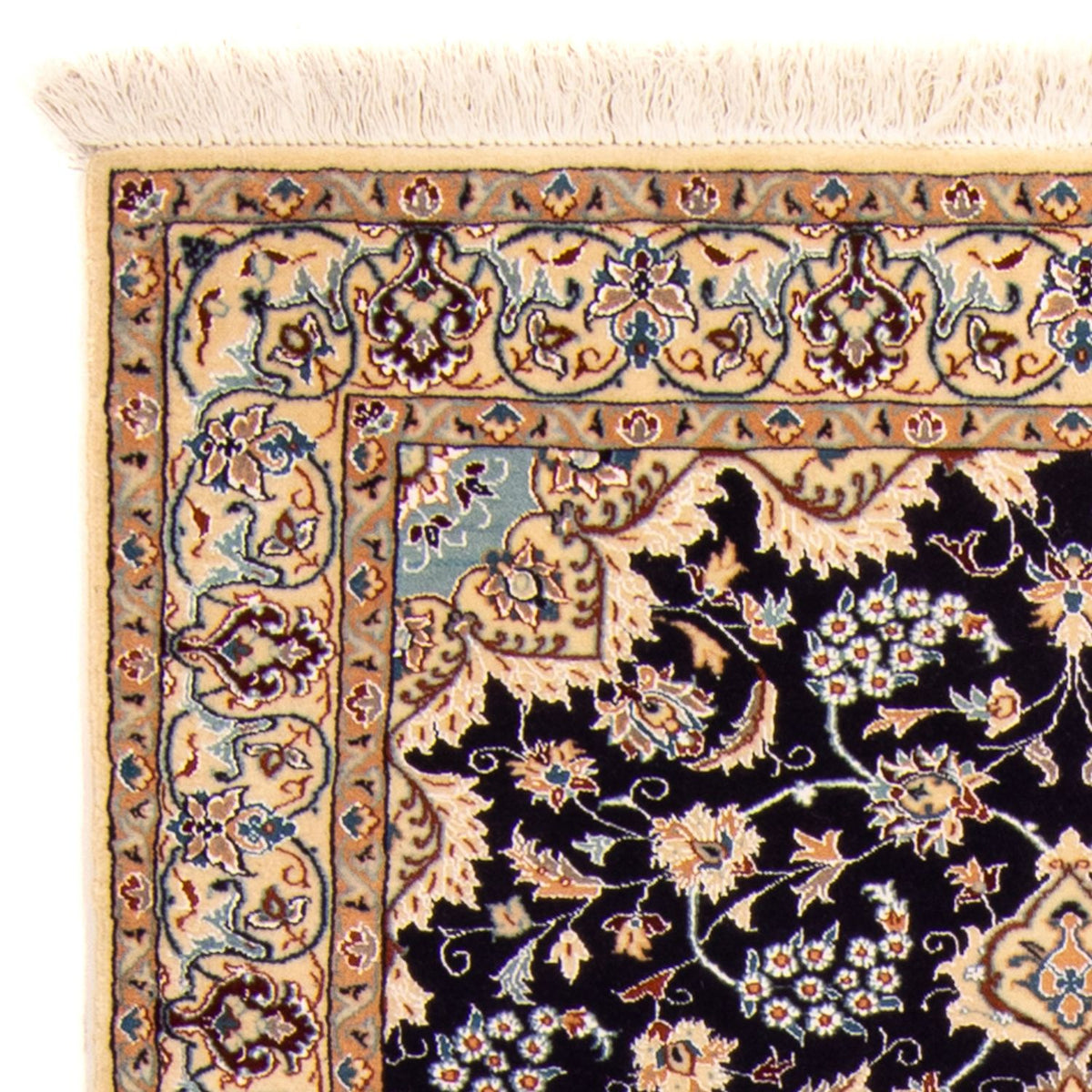 Persisk tæppe - Nain - Premium - 142 x 97 cm - mørkeblå