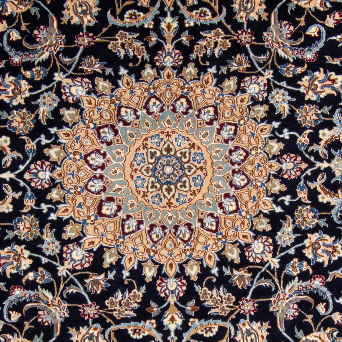 Persisk tæppe - Nain - Premium - 205 x 128 cm - mørkeblå