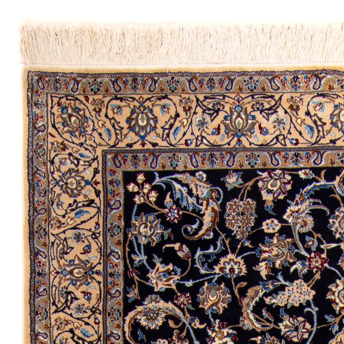 Persisk tæppe - Nain - Premium - 205 x 128 cm - mørkeblå