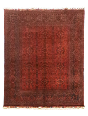 Afghansk tæppe - Kunduz - 194 x 147 cm - rød