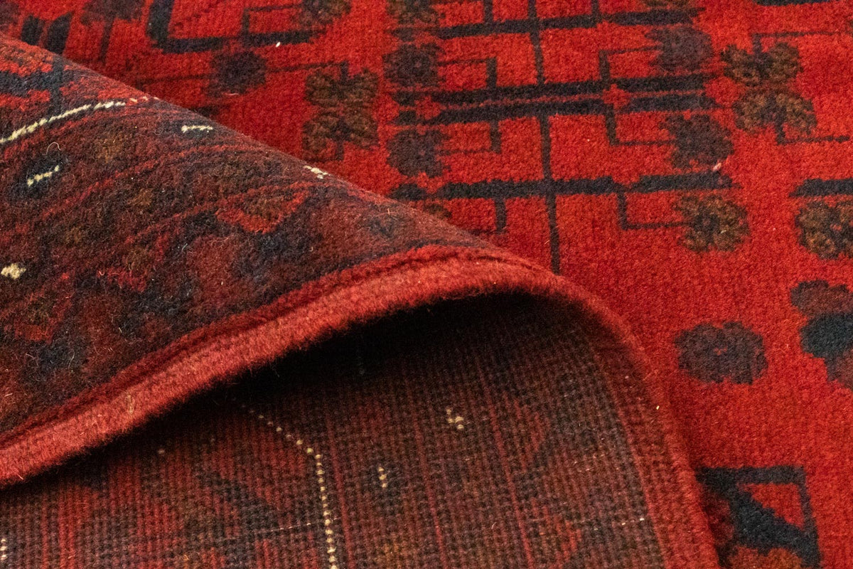 Afghansk tæppe - Kunduz - 199 x 152 cm - rød