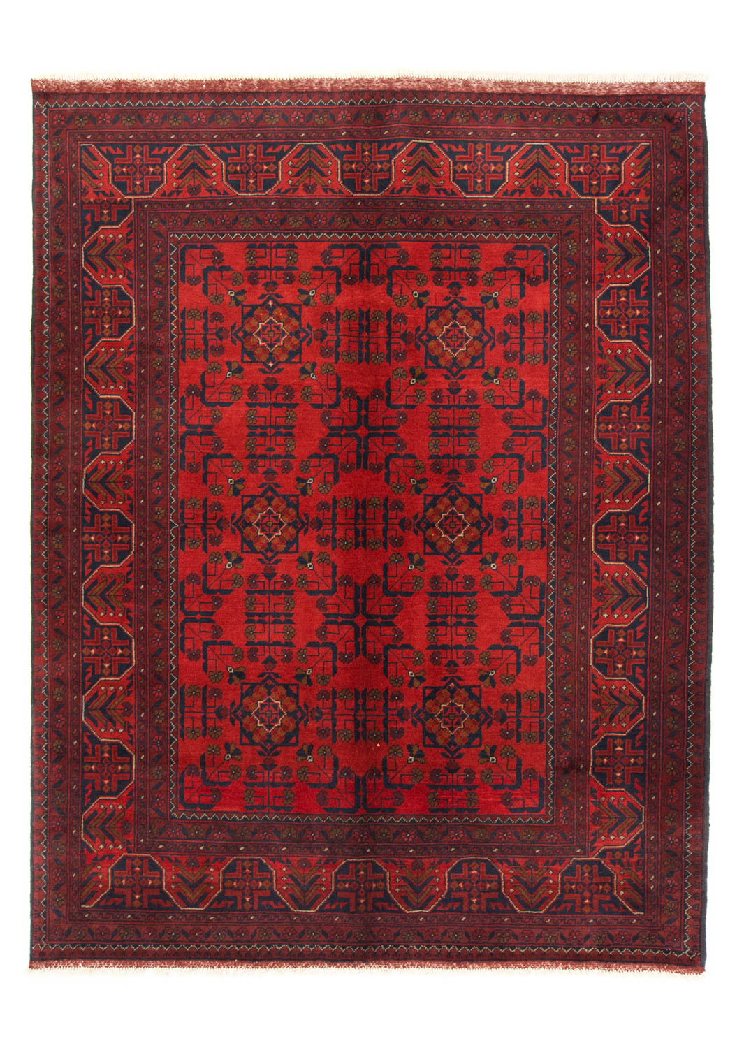 Afghansk tæppe - Kunduz - 206 x 149 cm - rød