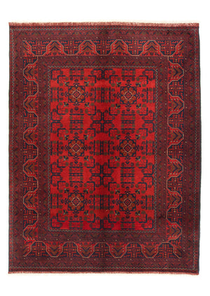 Afghansk tæppe - Kunduz - 206 x 149 cm - rød