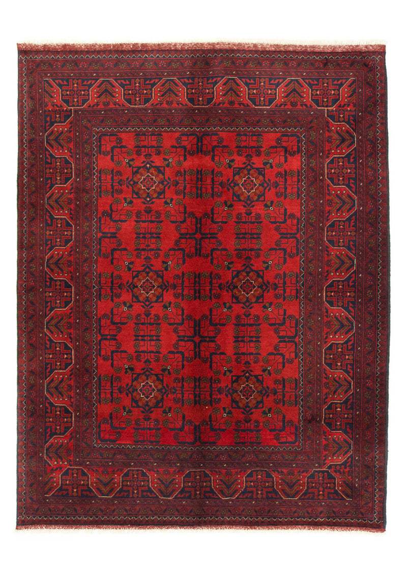 Afghansk tæppe - Kunduz - 206 x 149 cm - rød