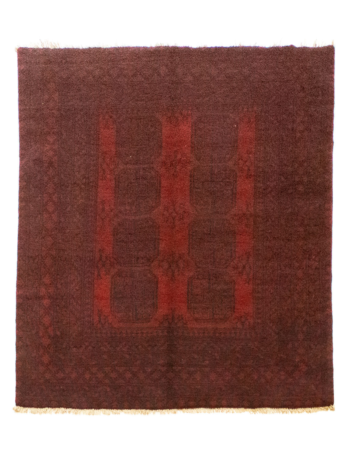 Afghansk tæppe - Filpa - 194 x 152 cm - rød