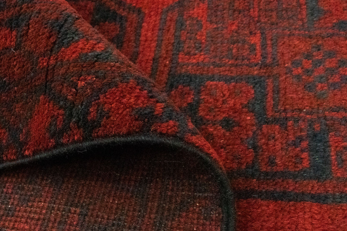 Afghansk tæppe - Filpa - 194 x 152 cm - rød