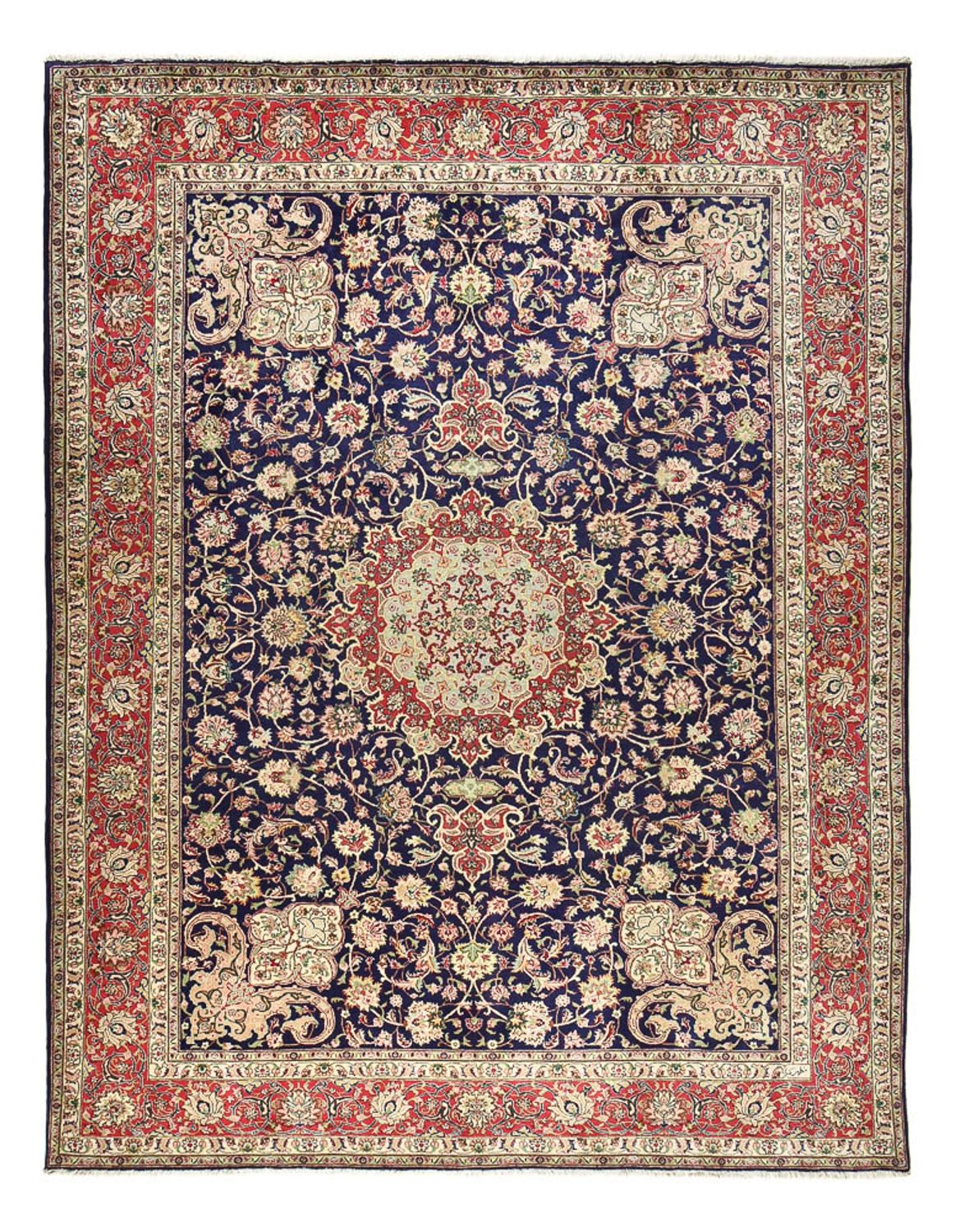 Persisk tæppe - Tabriz - Royal - 400 x 300 cm - mørkeblå
