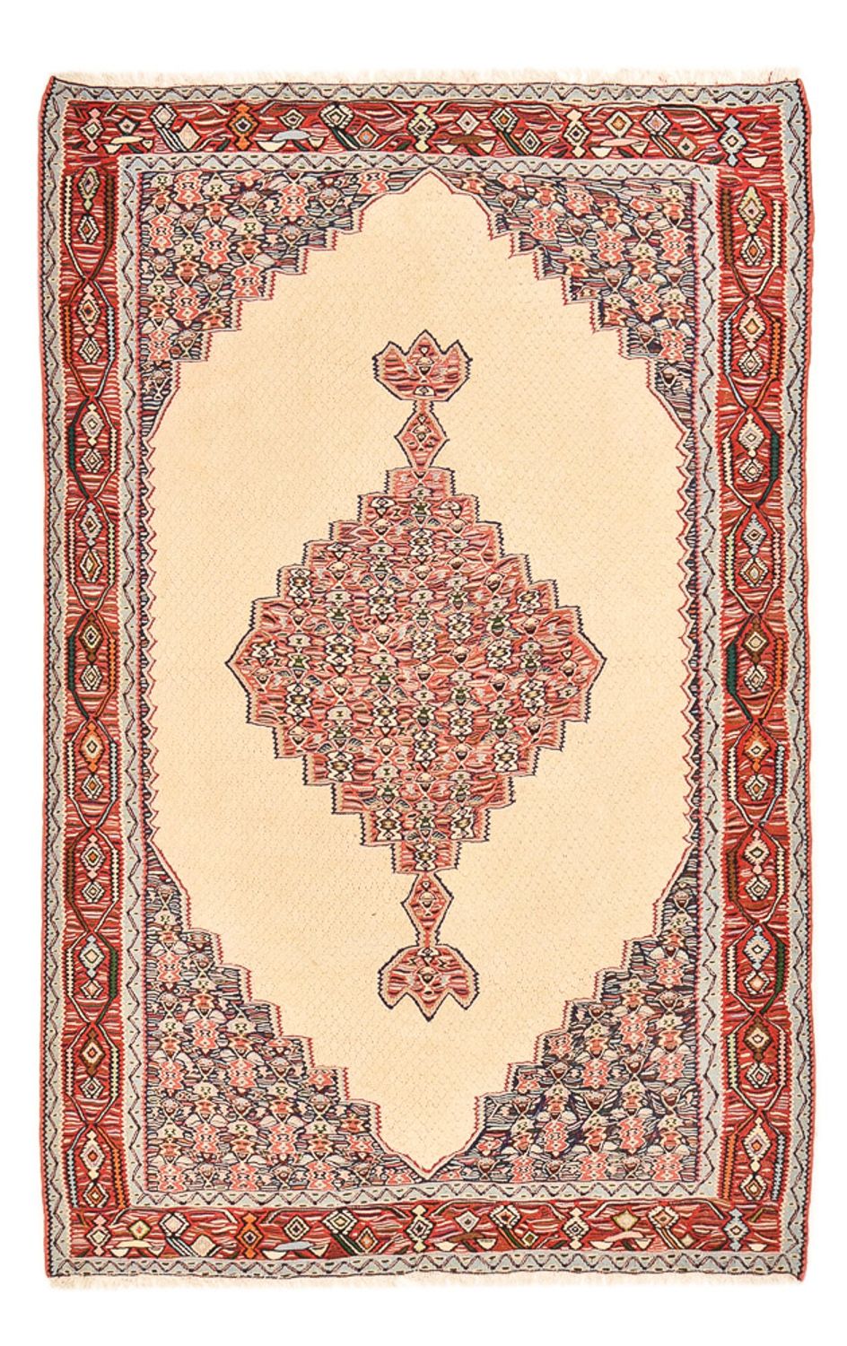 Kelim-tæppe - orientalsk - 242 x 155 cm - beige