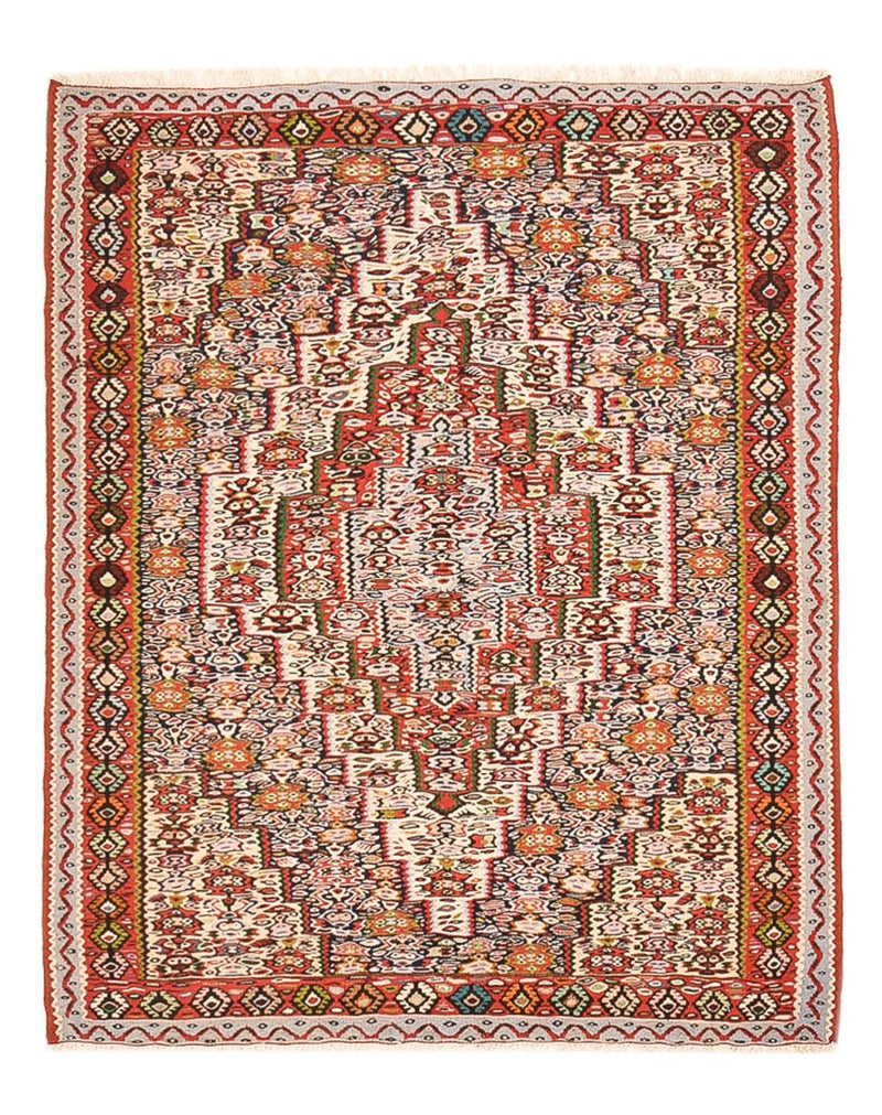 Kelim-tæppe - orientalsk - 150 x 118 cm - terrakotta