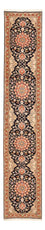Løber Persisk tæppe - Tabriz - Royal - 380 x 75 cm - mørkeblå