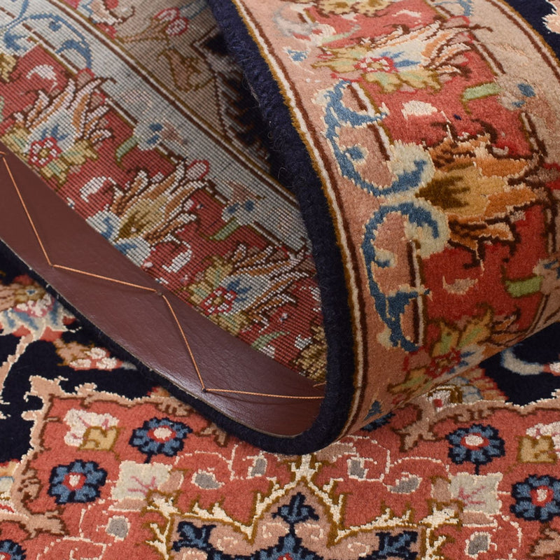 Løber Persisk tæppe - Tabriz - Royal - 380 x 75 cm - mørkeblå