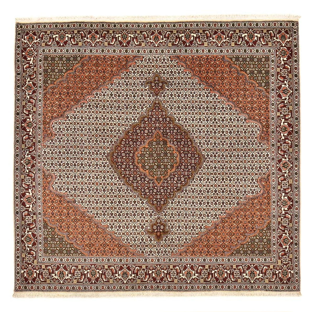 Persisk tæppe - Tabriz - Royal firkantet - 203 x 200 cm - lys brun