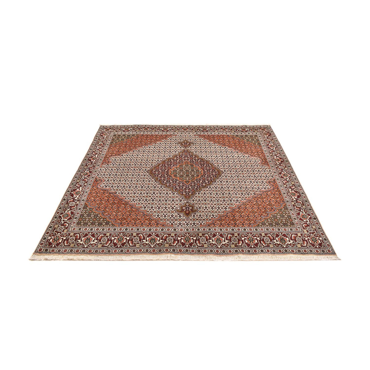 Persisk tæppe - Tabriz - Royal firkantet - 203 x 200 cm - lys brun