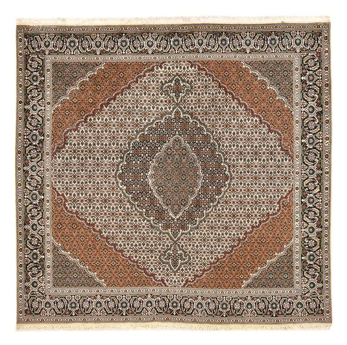 Persisk tæppe - Tabriz - Royal firkantet  - 206 x 202 cm - lys brun