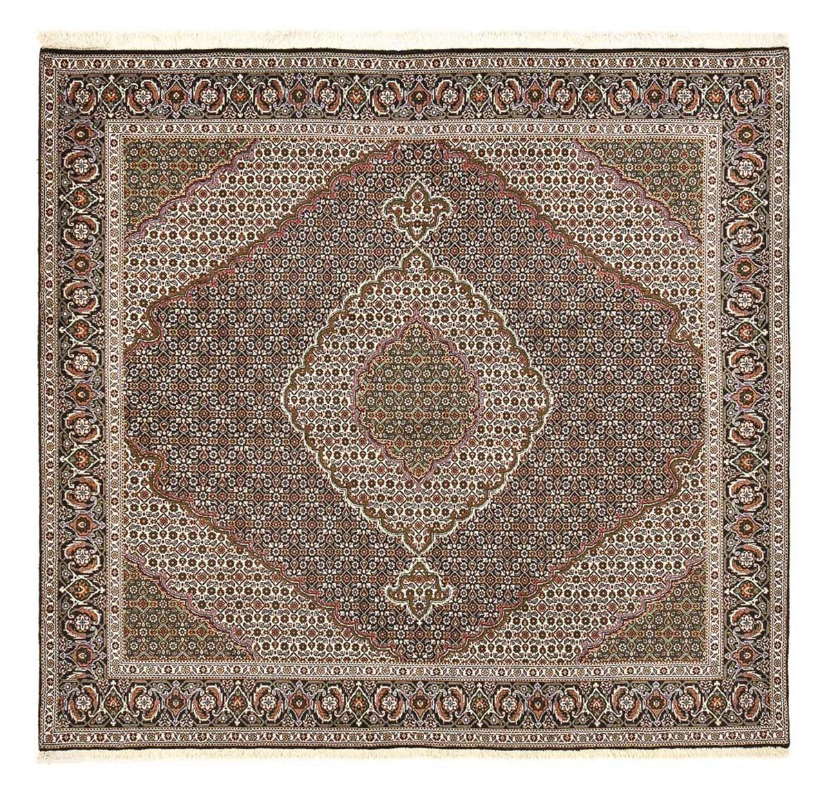 Persisk tæppe - Tabriz - Royal firkantet  - 200 x 197 cm - brun