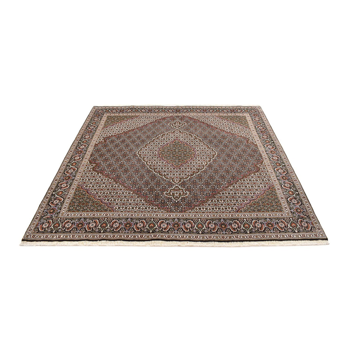 Persisk tæppe - Tabriz - Royal firkantet  - 200 x 197 cm - brun