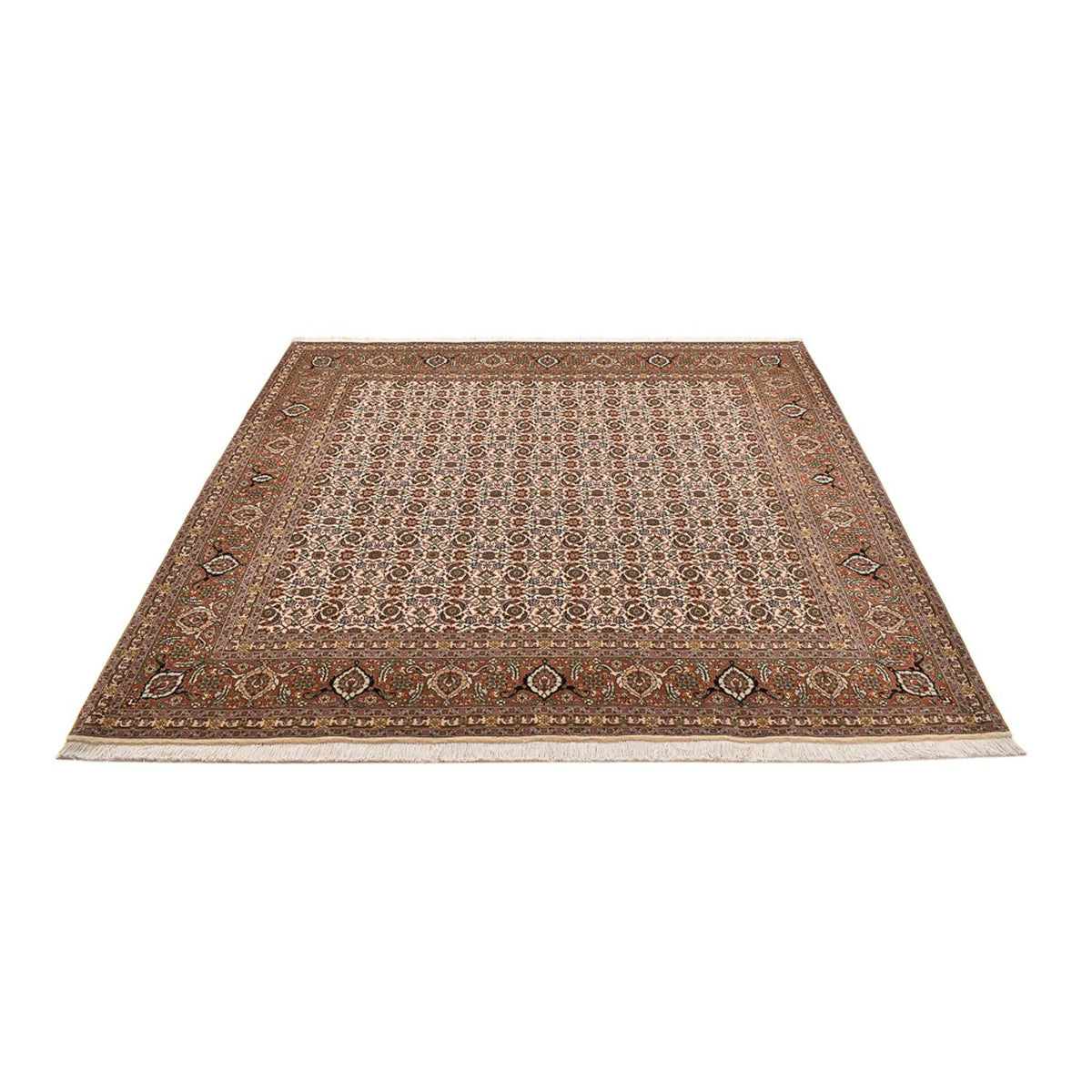 Persisk tæppe - Tabriz - Royal firkantet  - 201 x 197 cm - mørk beige