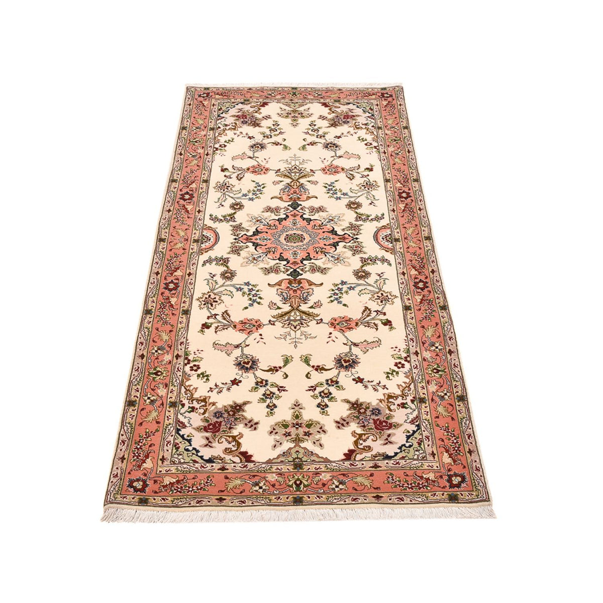 Løber Persisk tæppe - Tabriz - Royal - 203 x 81 cm - creme