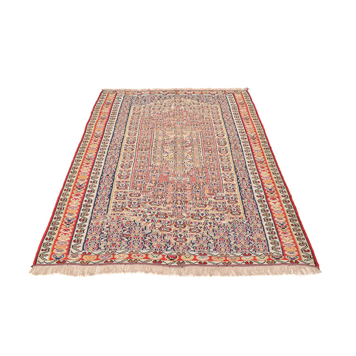 Kelim-tæppe - orientalsk - 250 x 153 cm - lysrød