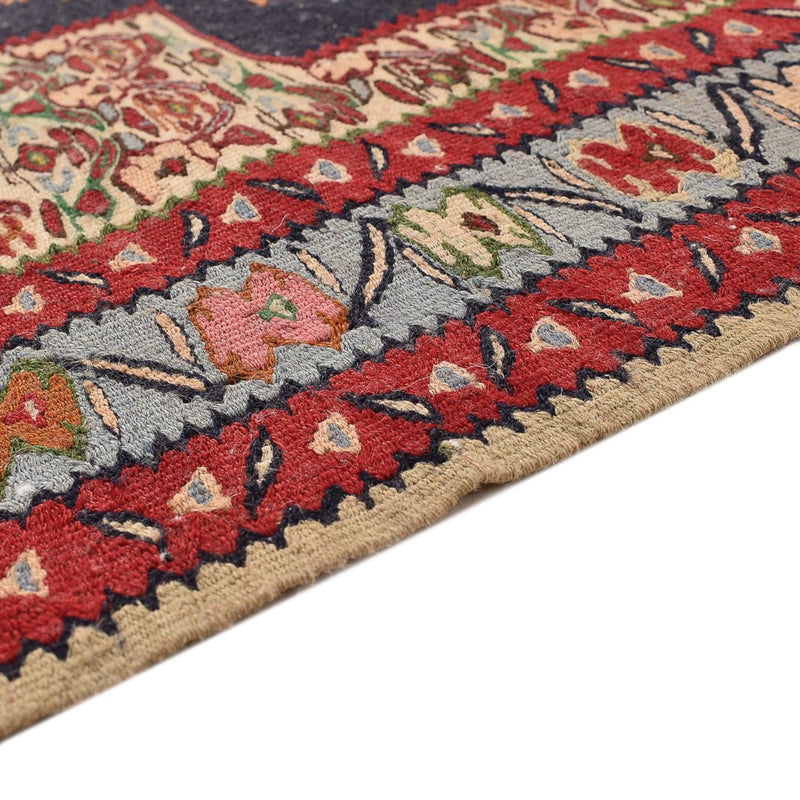 Løber Kelim-tæppe - orientalsk - 395 x 87 cm - mørkeblå