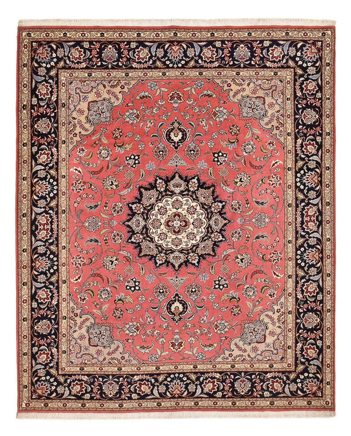 Persisk tæppe - Tabriz - Royal - 307 x 247 cm - lysrød