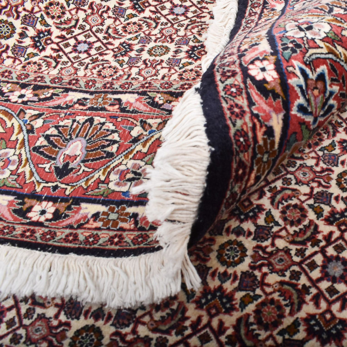 Persisk tæppe - Bijar rundt  - 250 x 250 cm - lysegrå