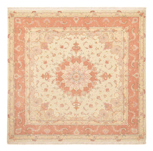 Persisk tæppe - Tabriz - Royal firkantet  - 245 x 245 cm - lys beige
