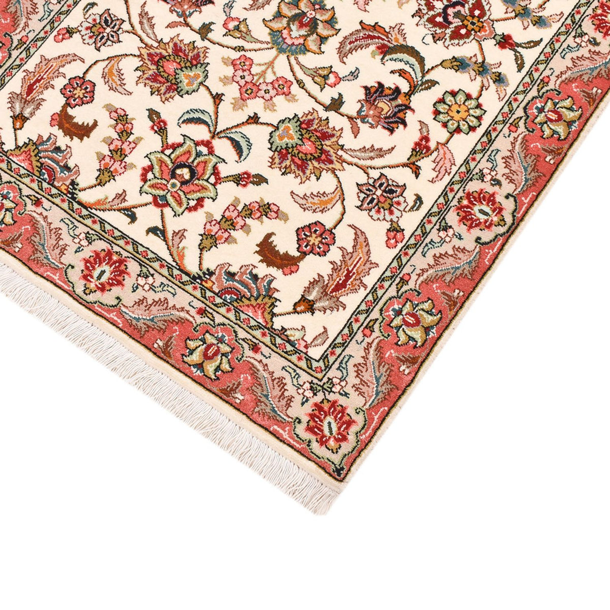 Løber Persisk tæppe - Tabriz - Royal - 202 x 71 cm - creme