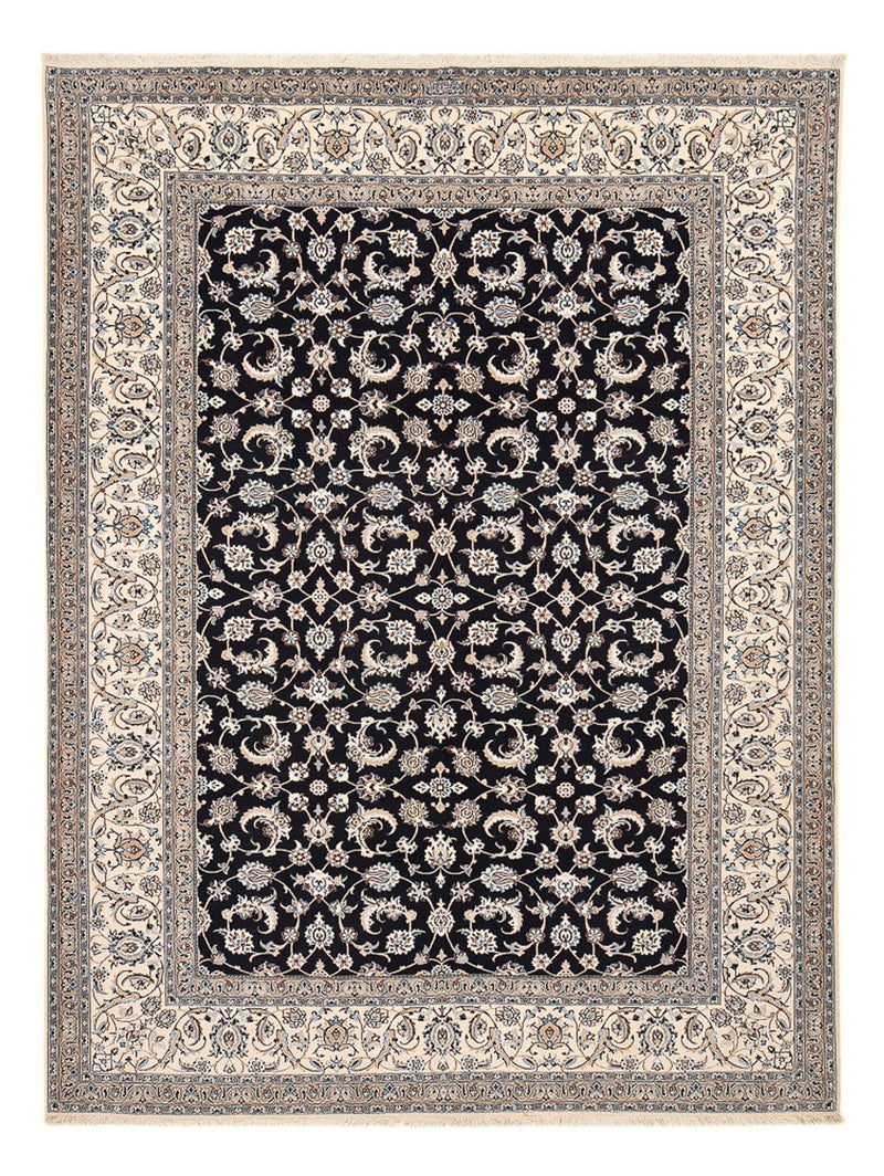 Persisk tæppe - Nain - Premium - 342 x 258 cm - mørkeblå
