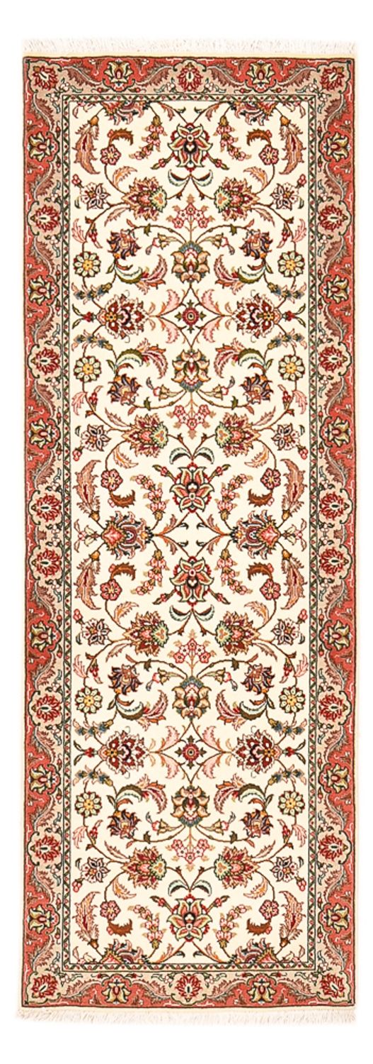 Løber Persisk tæppe - Tabriz - Royal - 202 x 69 cm - creme
