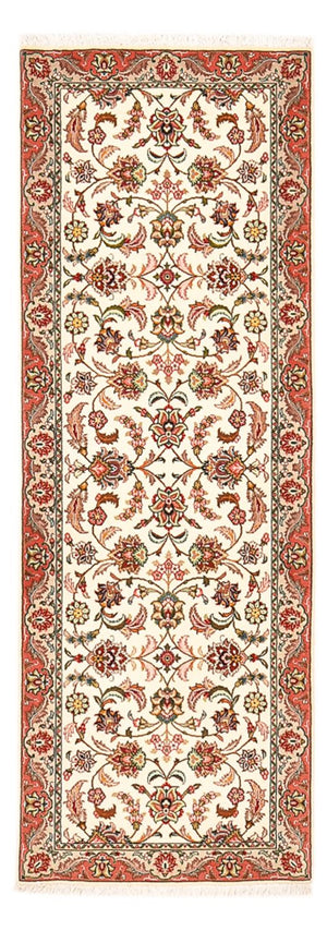 Løber Persisk tæppe - Tabriz - Royal - 202 x 69 cm - creme