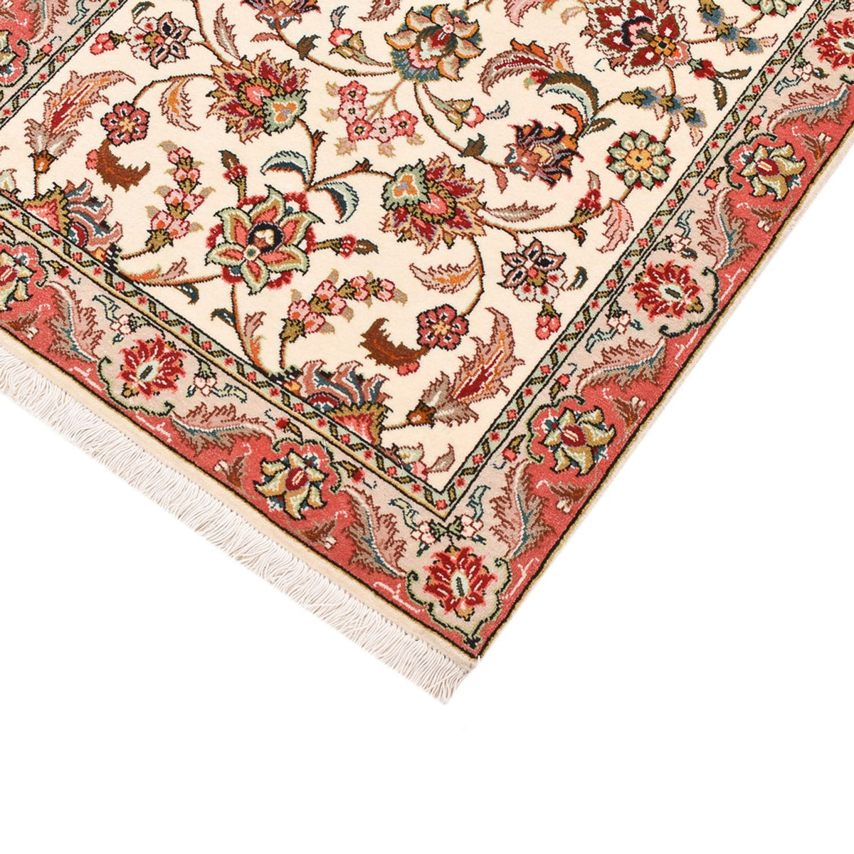 Løber Persisk tæppe - Tabriz - Royal - 202 x 69 cm - creme