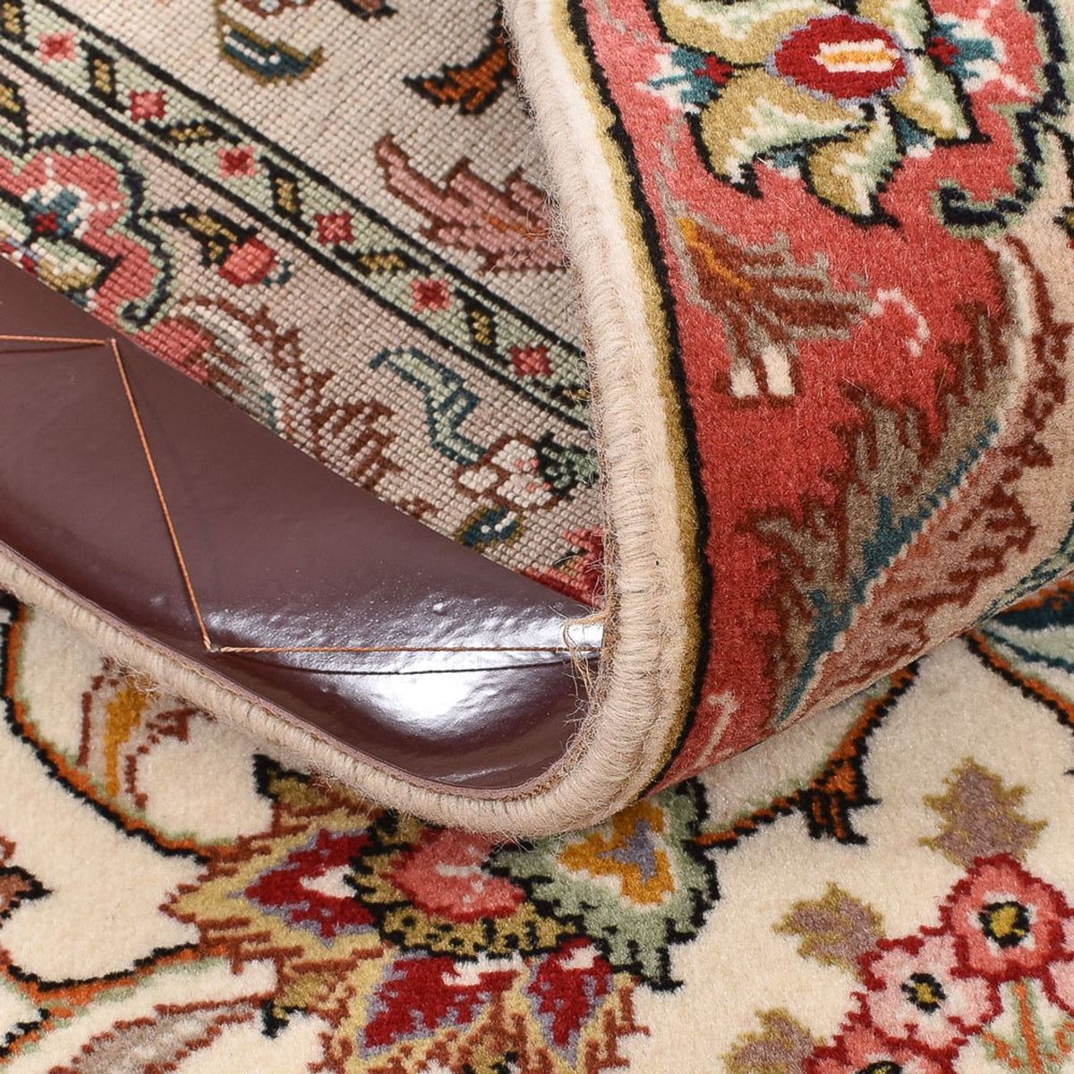 Løber Persisk tæppe - Tabriz - Royal - 202 x 69 cm - creme