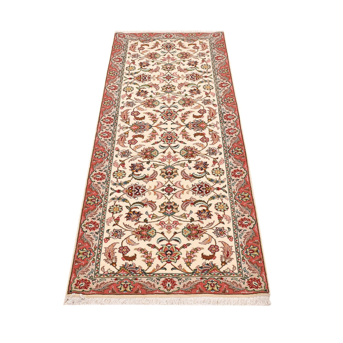 Løber Persisk tæppe - Tabriz - Royal - 202 x 69 cm - creme