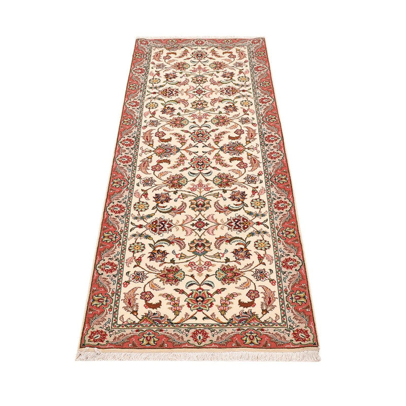Løber Persisk tæppe - Tabriz - Royal - 202 x 69 cm - creme