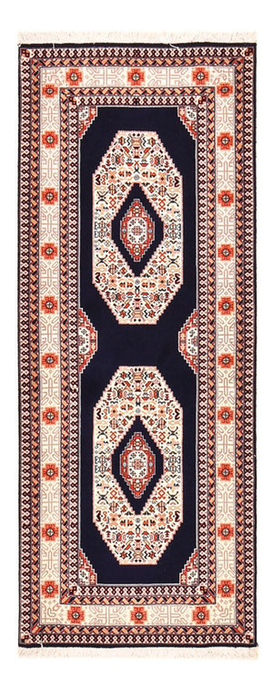 Løber Persisk tæppe - Tabriz - Premium - 186 x 72 cm - mørkeblå