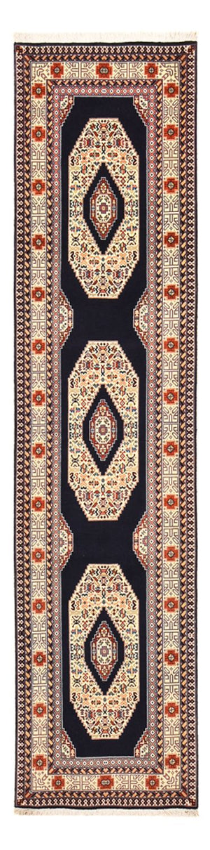 Løber Persisk tæppe - Tabriz - Premium - 300 x 73 cm - mørkeblå