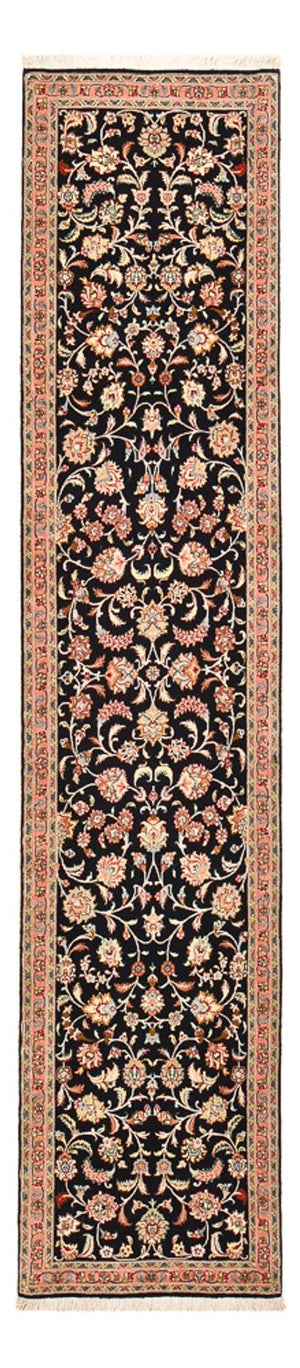 Løber Persisk tæppe - Tabriz - Premium - 300 x 66 cm - mørkeblå