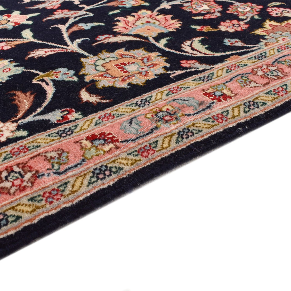 Løber Persisk tæppe - Tabriz - Premium - 300 x 66 cm - mørkeblå