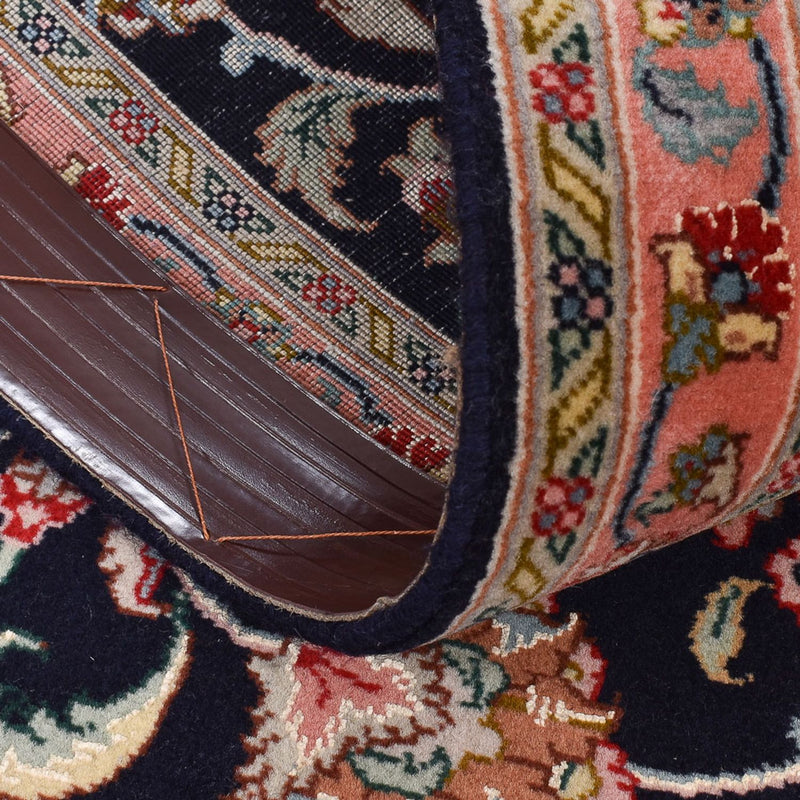 Løber Persisk tæppe - Tabriz - Premium - 300 x 66 cm - mørkeblå