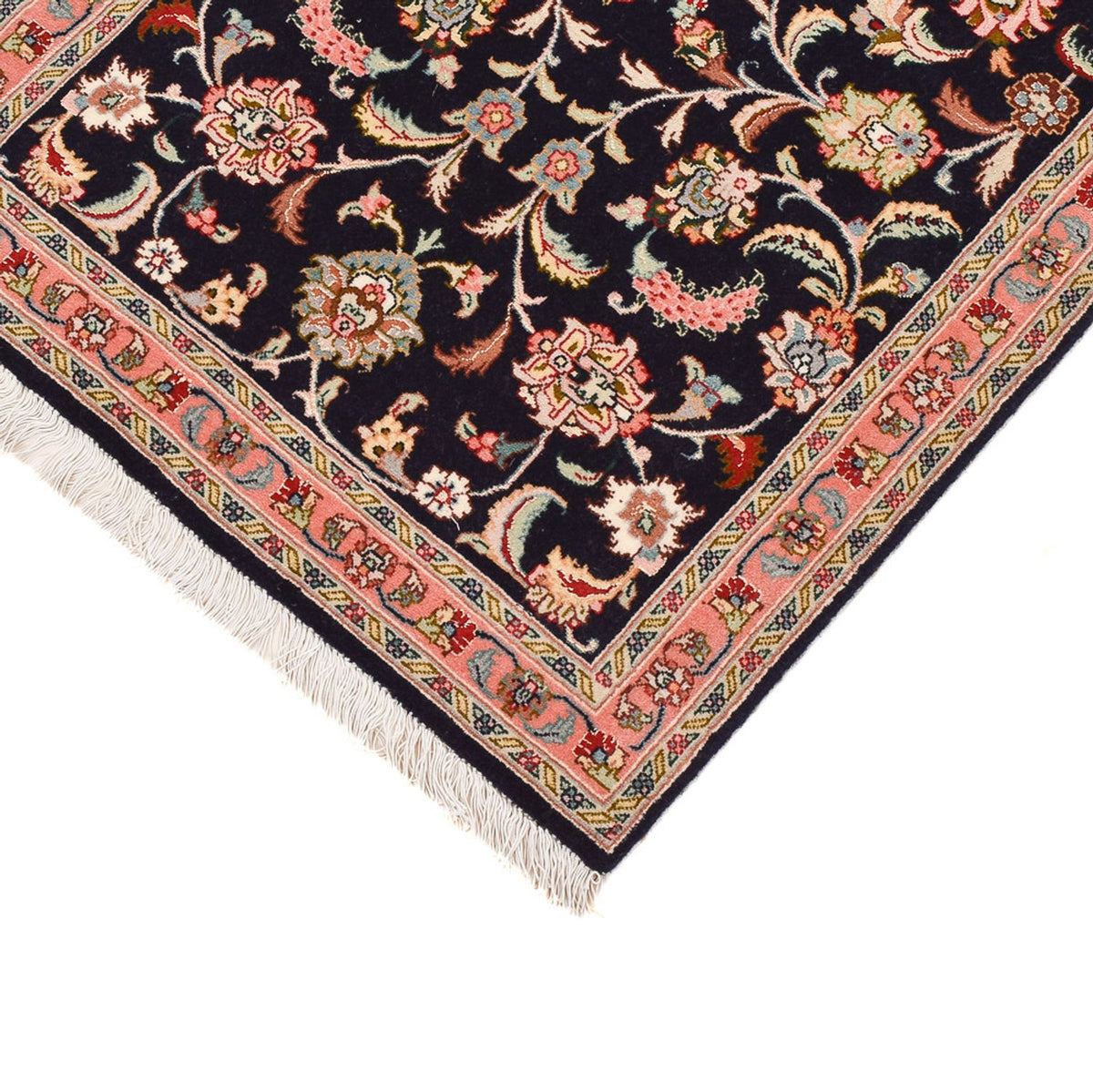 Løber Persisk tæppe - Tabriz - Premium - 300 x 67 cm - mørkeblå