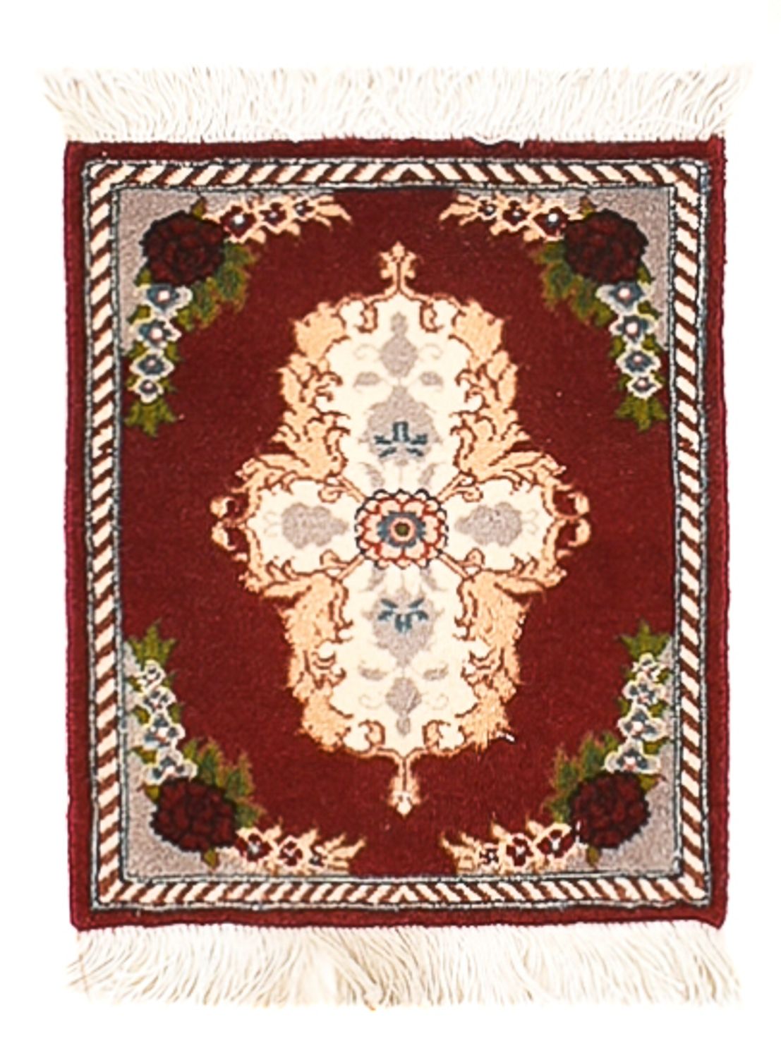 Persisk tæppe - Tabriz - Premium - 40 x 30 cm - mørkerød