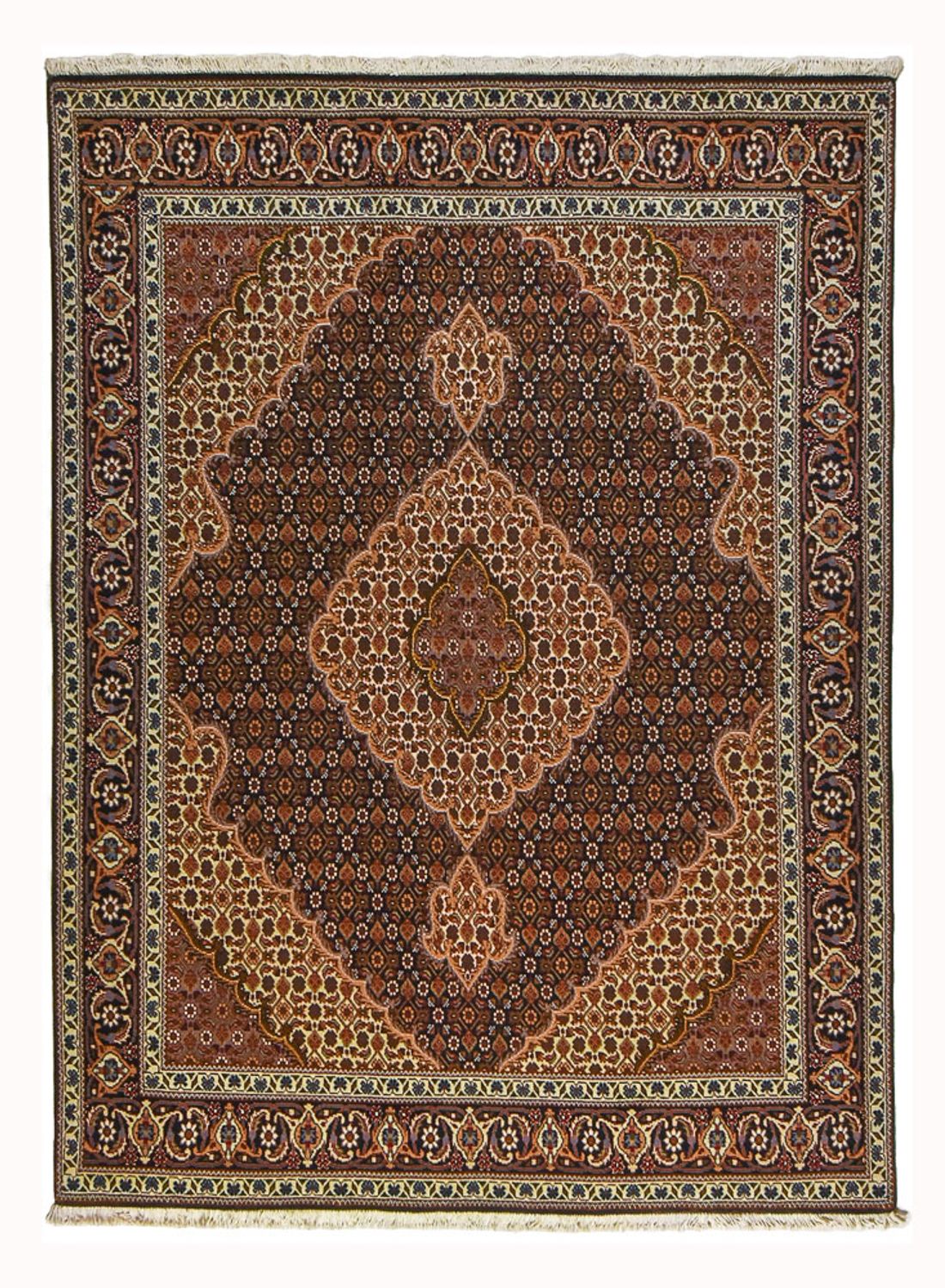 Persisk tæppe - Tabriz - Royal - 202 x 152 cm - brun