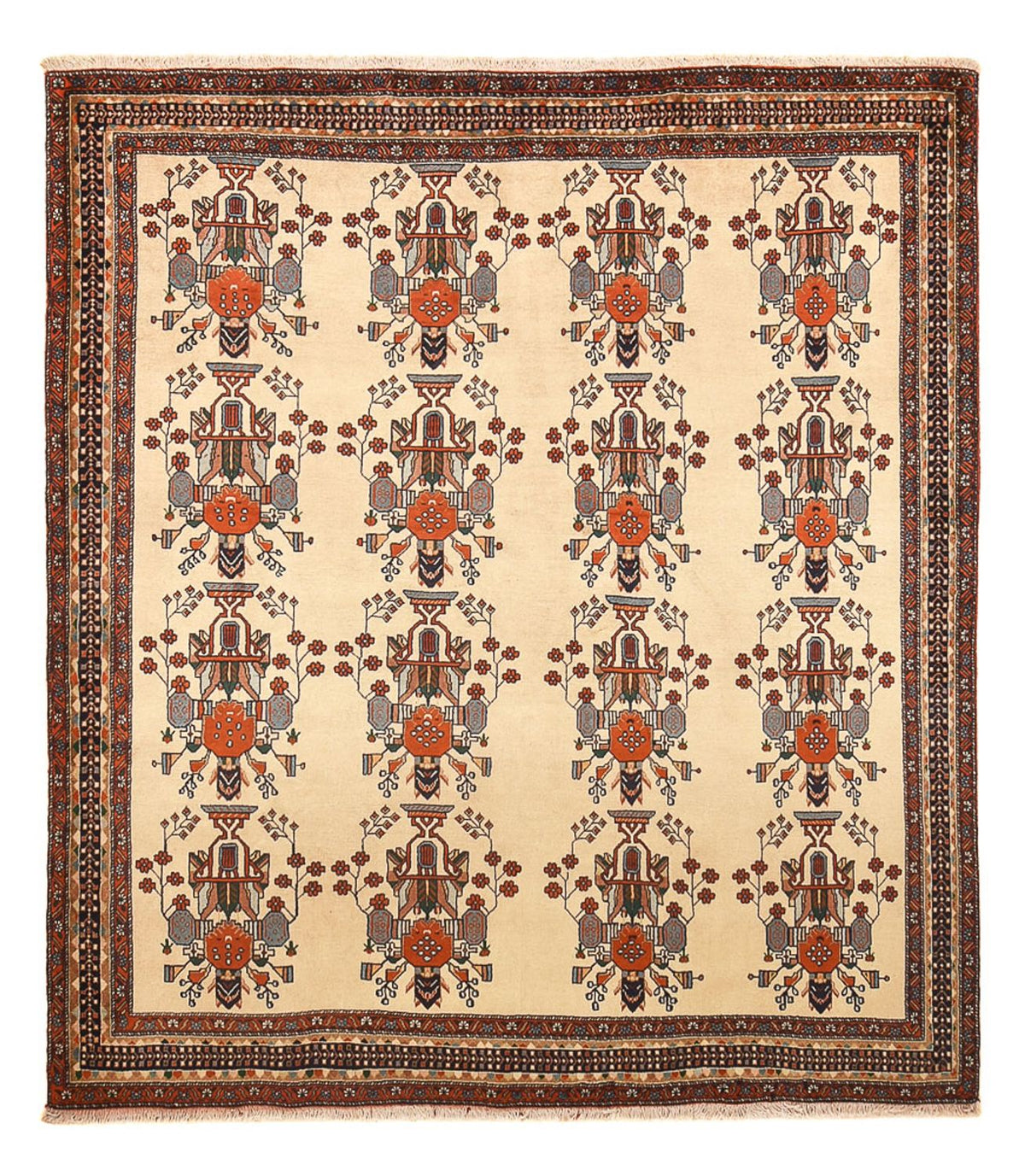Persisk tæppe - Nomadisk - 230 x 195 cm - beige