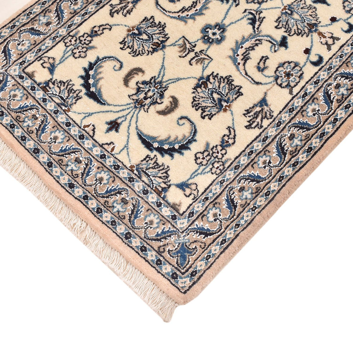 Løber Persisk tæppe - Nain - Royal - 196 x 61 cm - creme