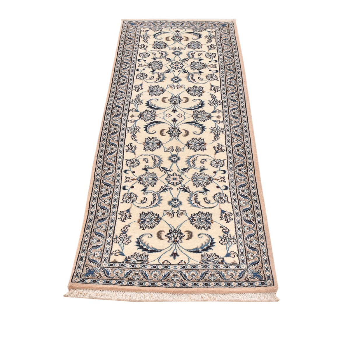 Løber Persisk tæppe - Nain - Royal - 196 x 61 cm - creme