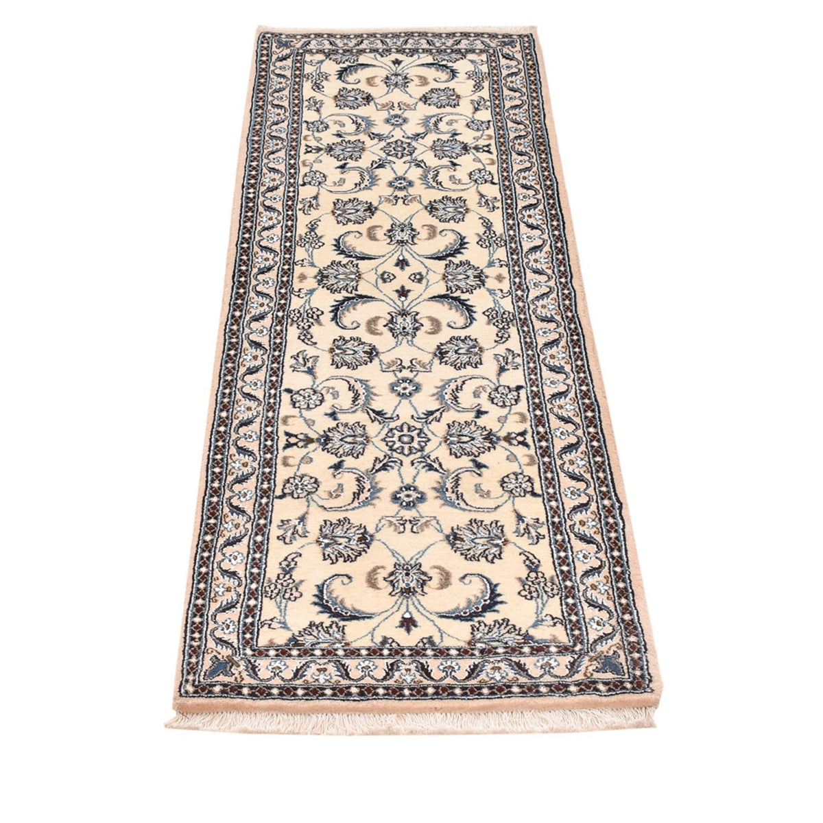 Løber Persisk tæppe - Nain - Royal - 195 x 57 cm - creme