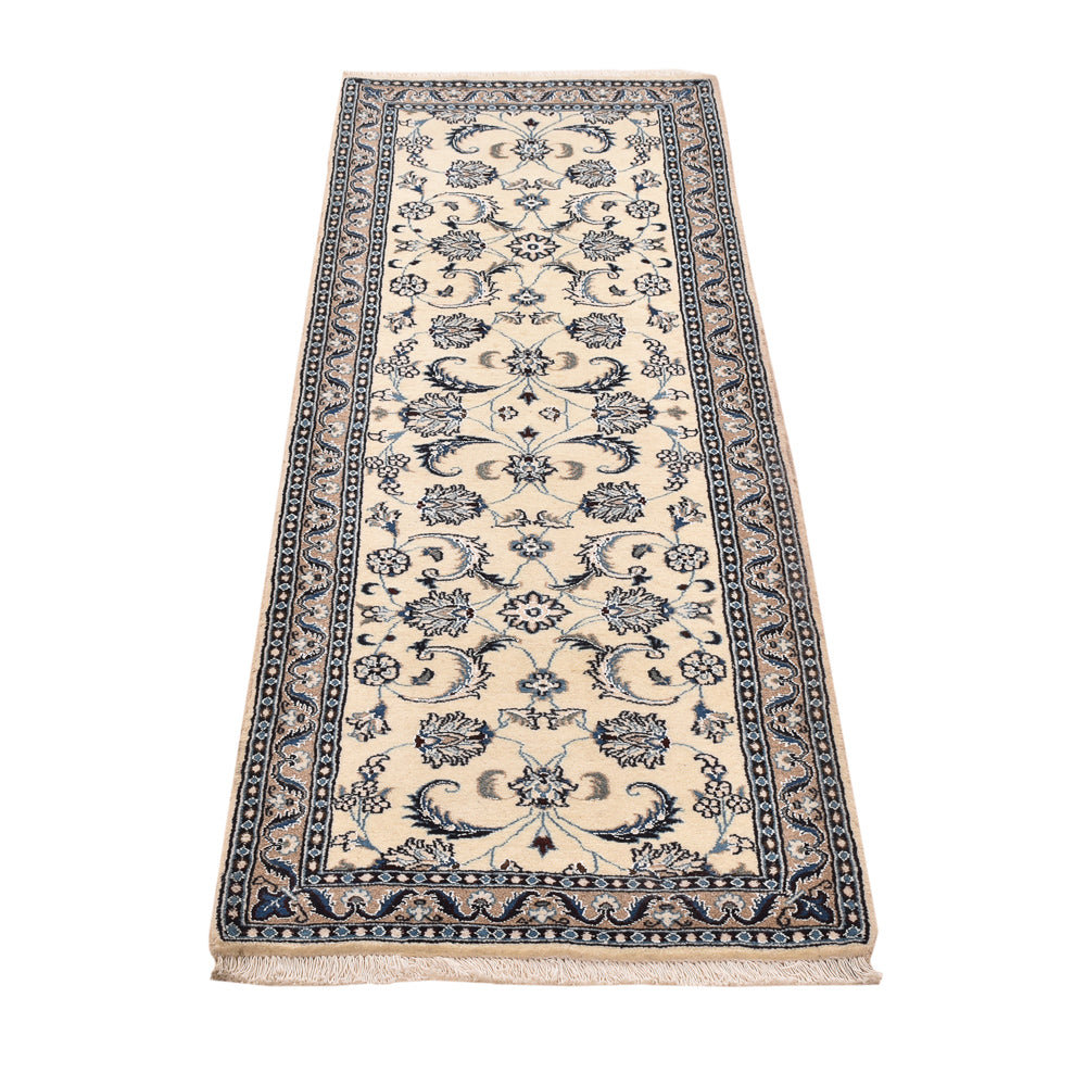 Løber Persisk tæppe - Nain - Royal - 197 x 64 cm - creme